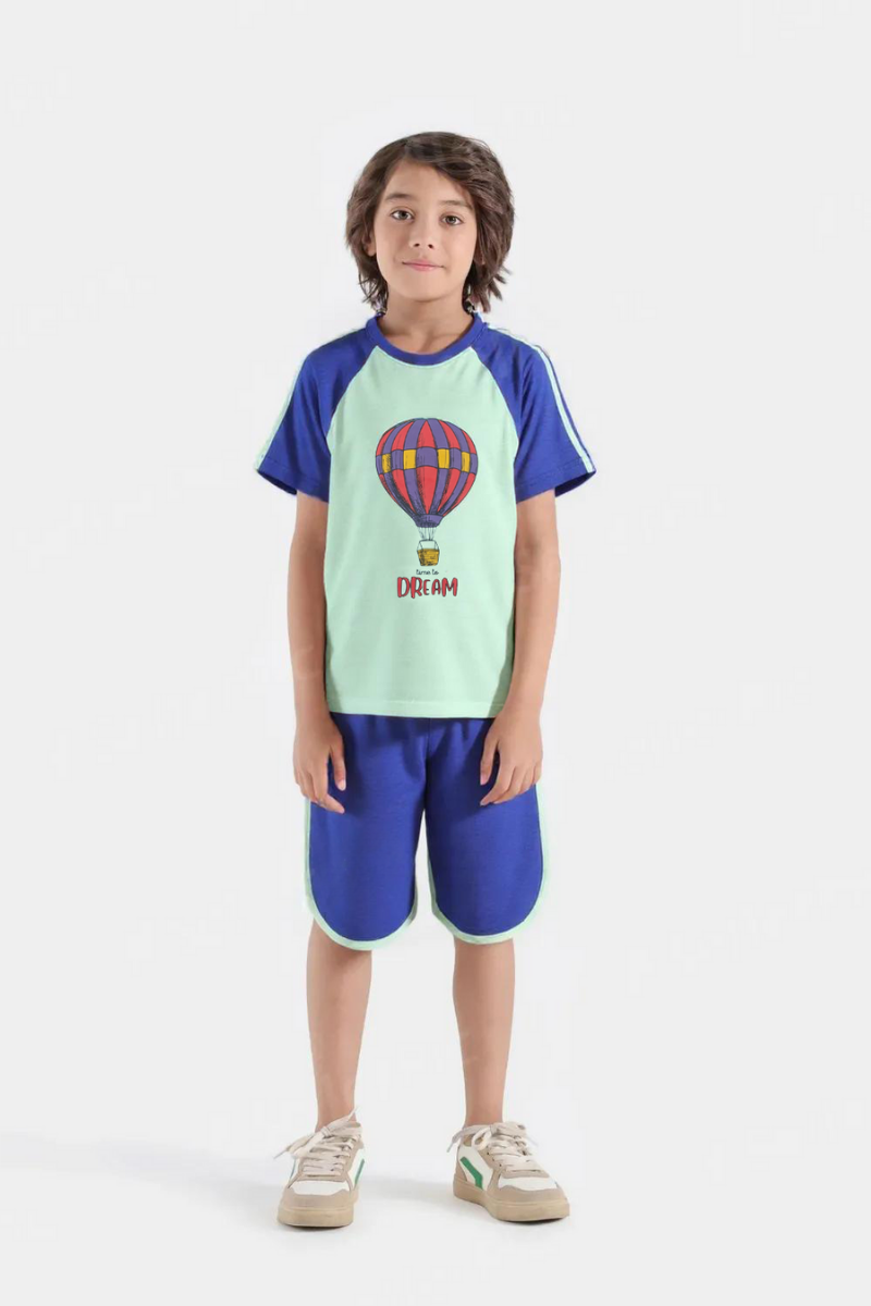Kids' Hot Air Balloon Shirt & Shorts Set – Comfortable & Playful Outfit