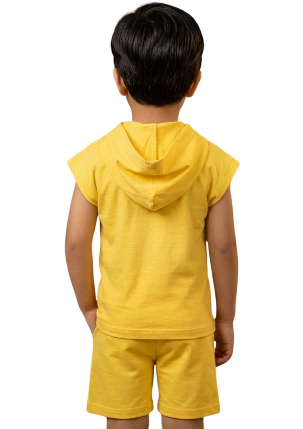 Boys' Premium Cotton 2-Piece Summer Set - Sleeveless Hoodie & Matching Shorts