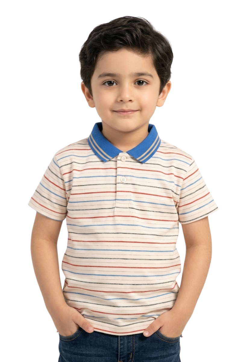 Striped Y/D Polyester Polo Shirt