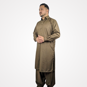 Men's Classic Brown Shalwar Kameez – Traditional & Elegant