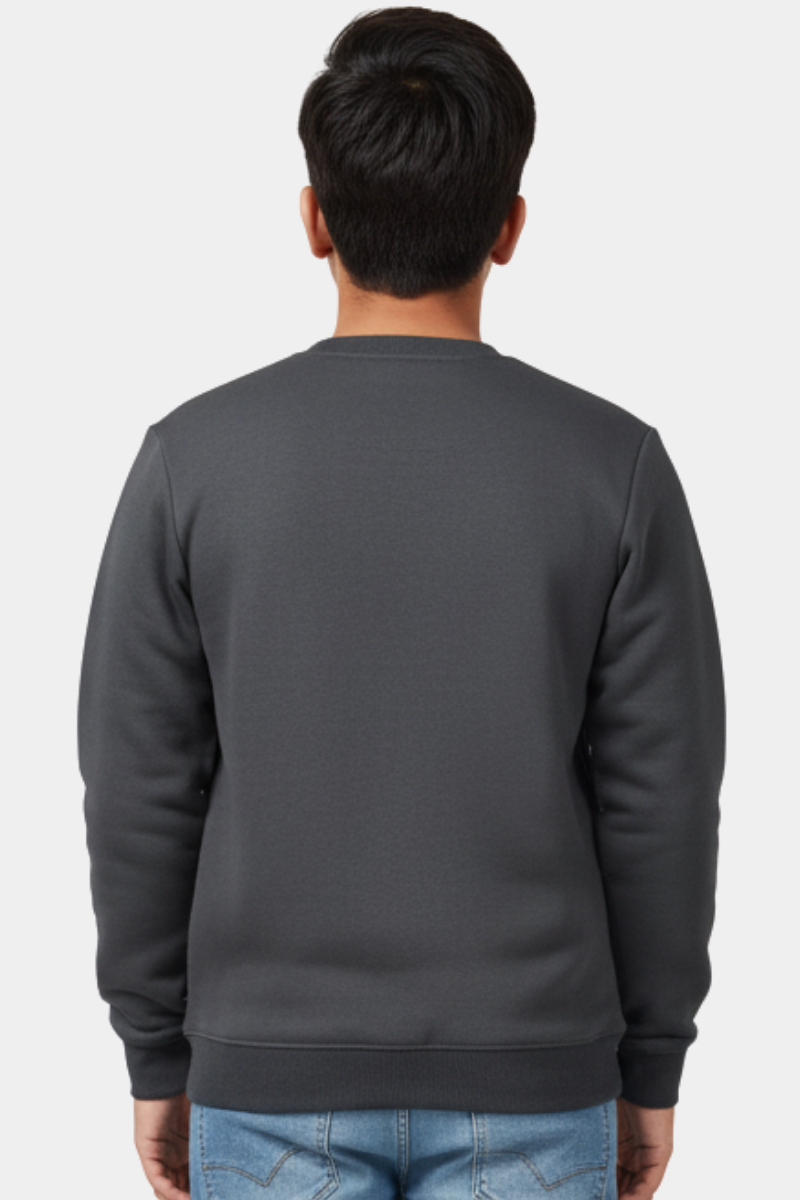 Kids' Minimalist Grey Crewneck Sweatshirt
