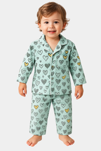 Unisex - ALL OVER HEART PRINTED NIGHTWEAR SUIT