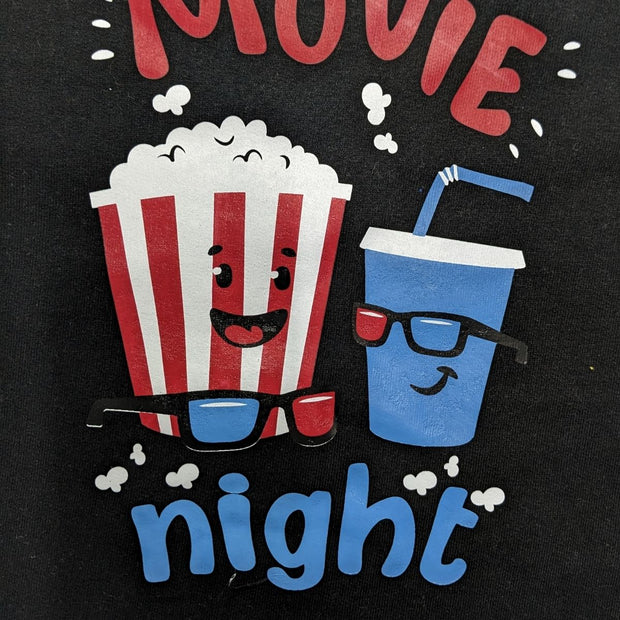 BOYS & GIRLS PRINTED MOVIE NIGHT FLEECE SWEATSHIRT - BLACK