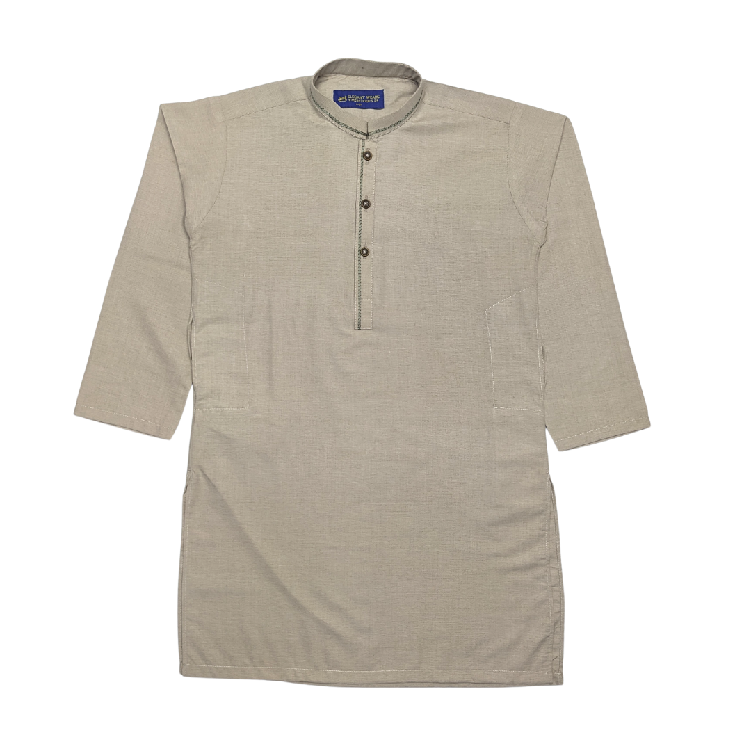 Toddler Boy's Casual Kurta Pajama Set - Stone Beige | Classic & Comfortable