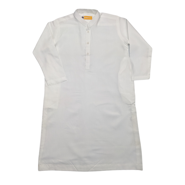 Elegant Kids' White Jubba – Traditional & Comfortable Islamic Wear