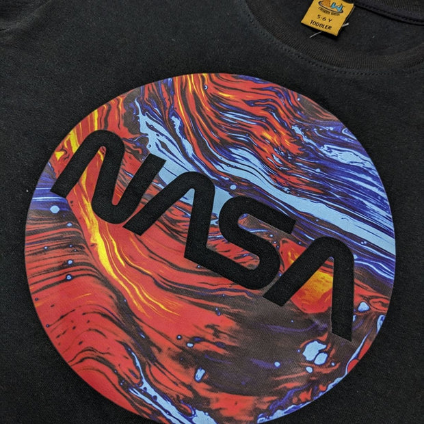 BOYS PRINTED NASA LOGO FLEECE SWEATSHIRT - BLACK