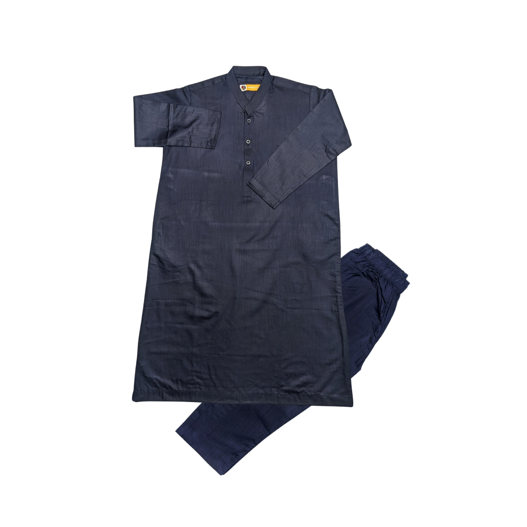 Stylish Boys' Navy Blue Kurta Pajama – Elegant & Comfortable Festive Wear!