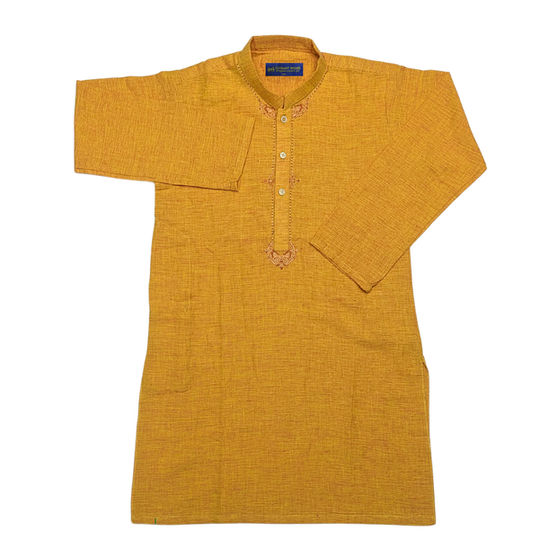 Traditional Yellow Embroidered Kurta for Kids – Elegant & Comfortable Festive Wear