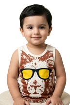 Boys' Sleeveless Henley Sando