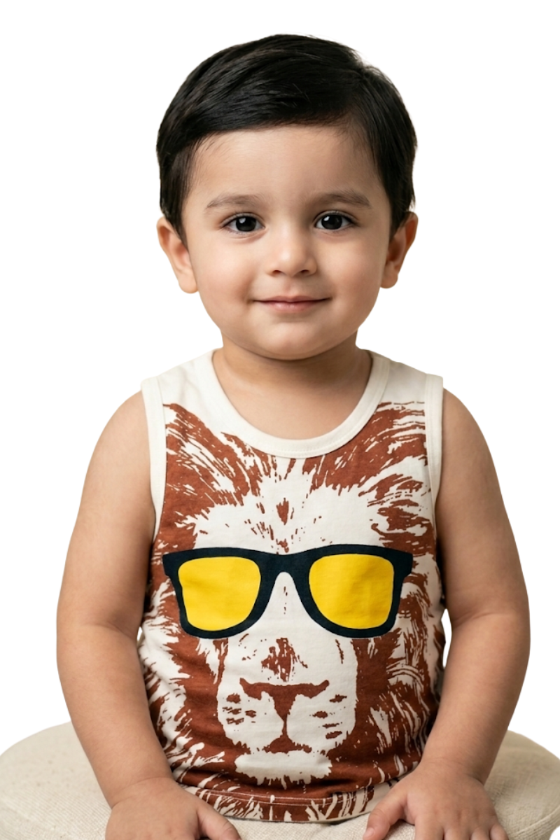 Boys' Sleeveless Henley Sando