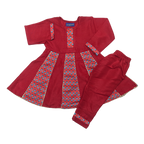 Elegant Red Girls' Frock with Trouser – Stylish & Comfortable Kids' Outfit