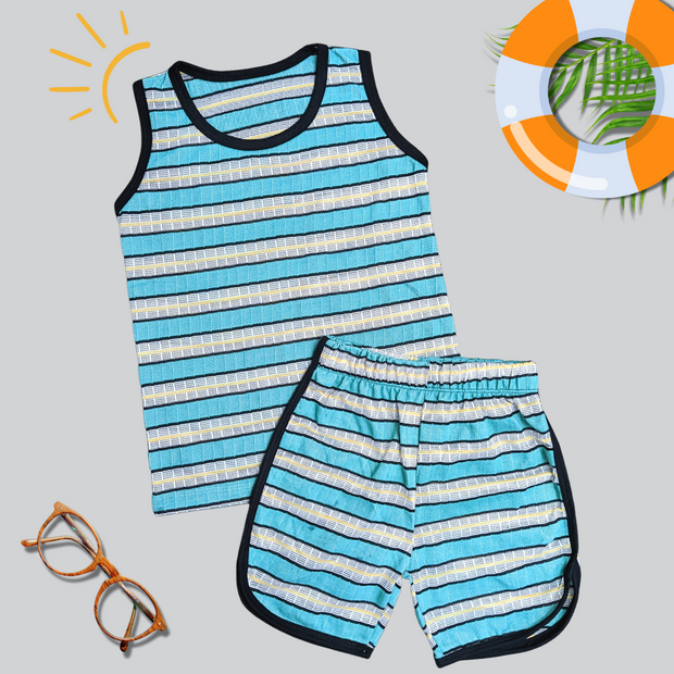 Boys Sando Suit - Sea Green