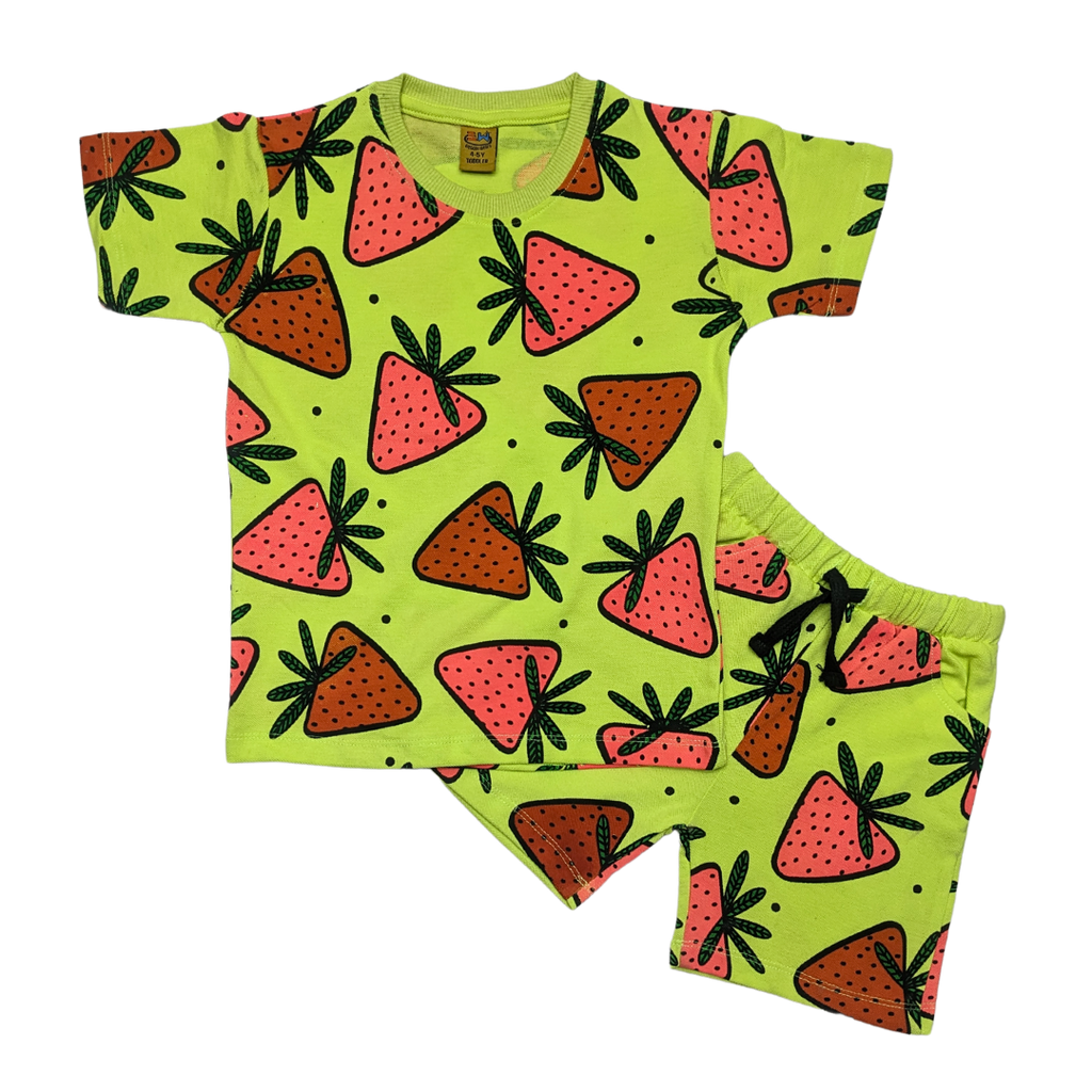 All-Over Strawberry Patch Kids' T-Shirt & Shorts Set – Cute & Comfy