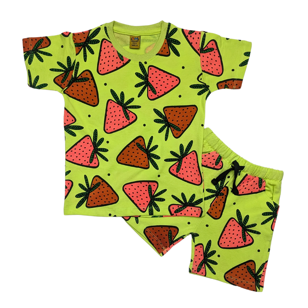 All-Over Strawberry Patch Kids' T-Shirt & Shorts Set – Cute & Comfy