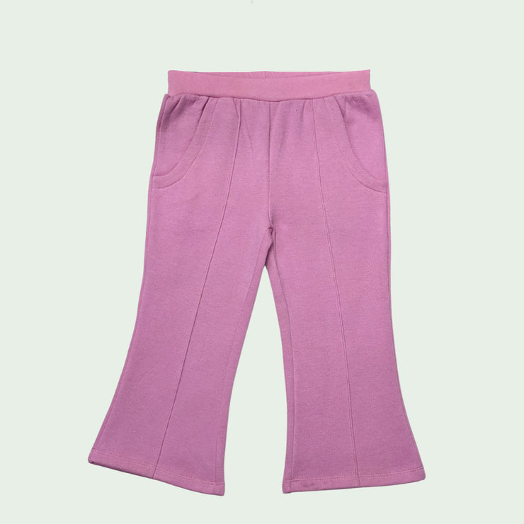 BABY GIRLS RUFFLE TRIM TOP & FLARE LEG TROUSER - PINK