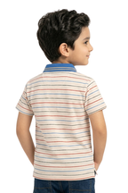 Striped Y/D Polyester Polo Shirt