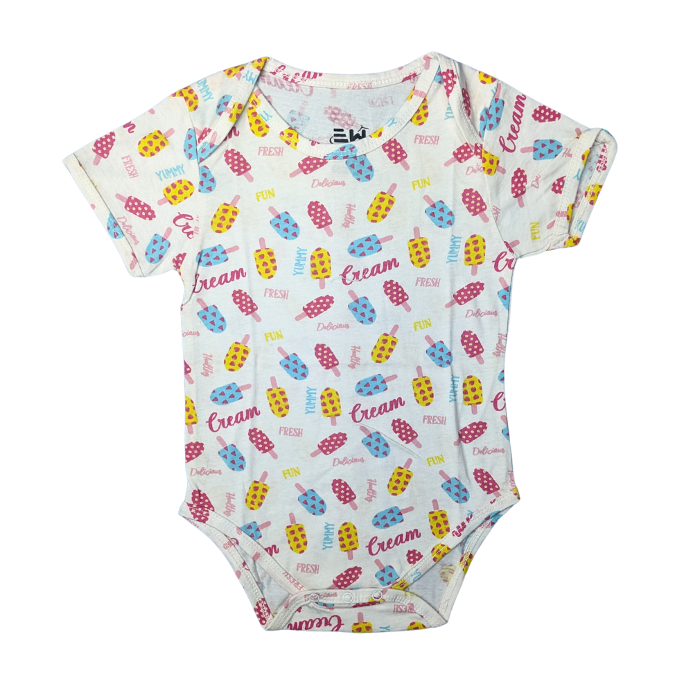 Ice Cream Print Baby Romper – Fun & Fresh Summer Style