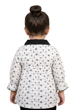 Monochrome Floral Embroidered Peplum Top