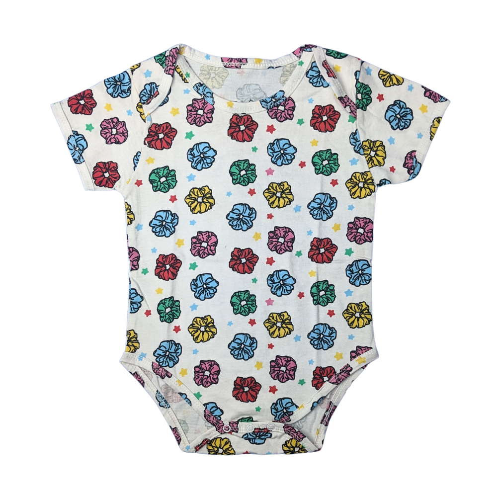 Colorful Floral Printed Baby Romper