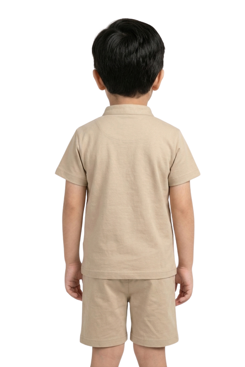Boys' Essential Henley Co-ord Set - Khaki