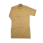 Shatranj Men's Indian Kurta Tunic â€“ Elegant Fine Stripe Banded Collar Shirt