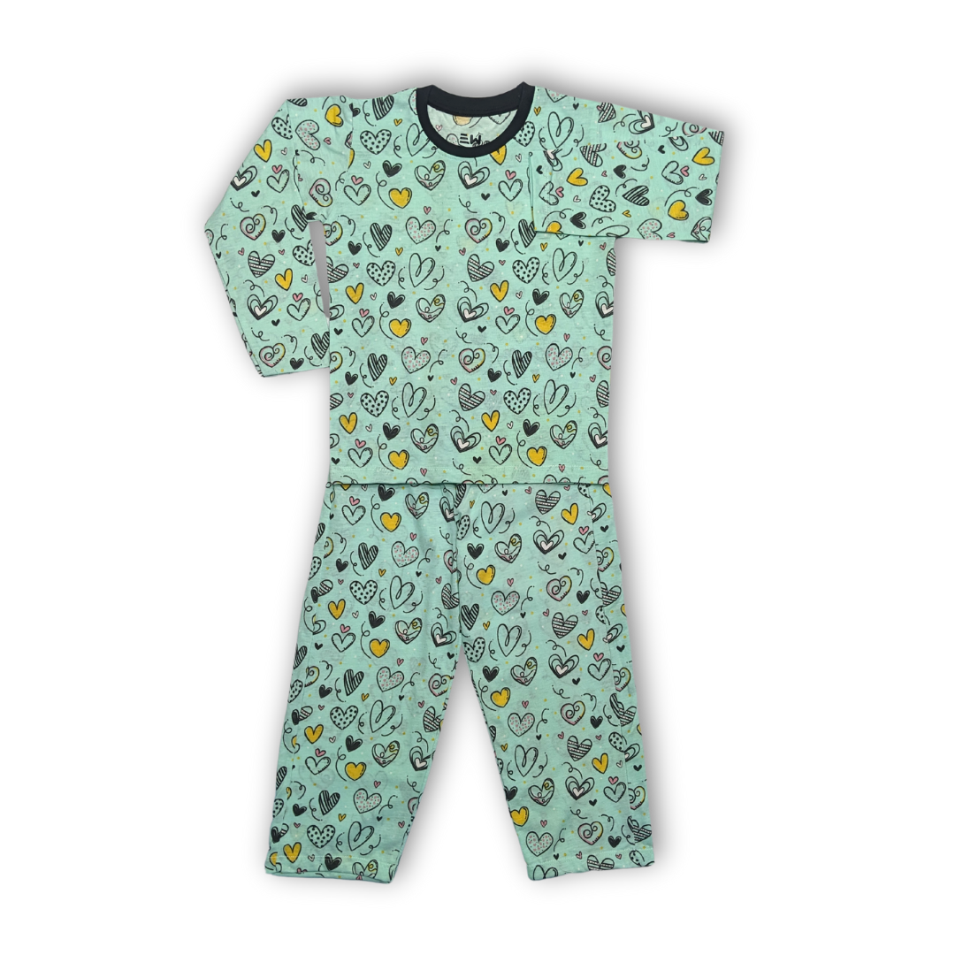 Kids' Printed Cotton Pajama Set – Cozy & Stylish Sleepwear