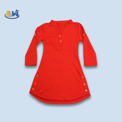 Girls V Neck Stylish Red Top