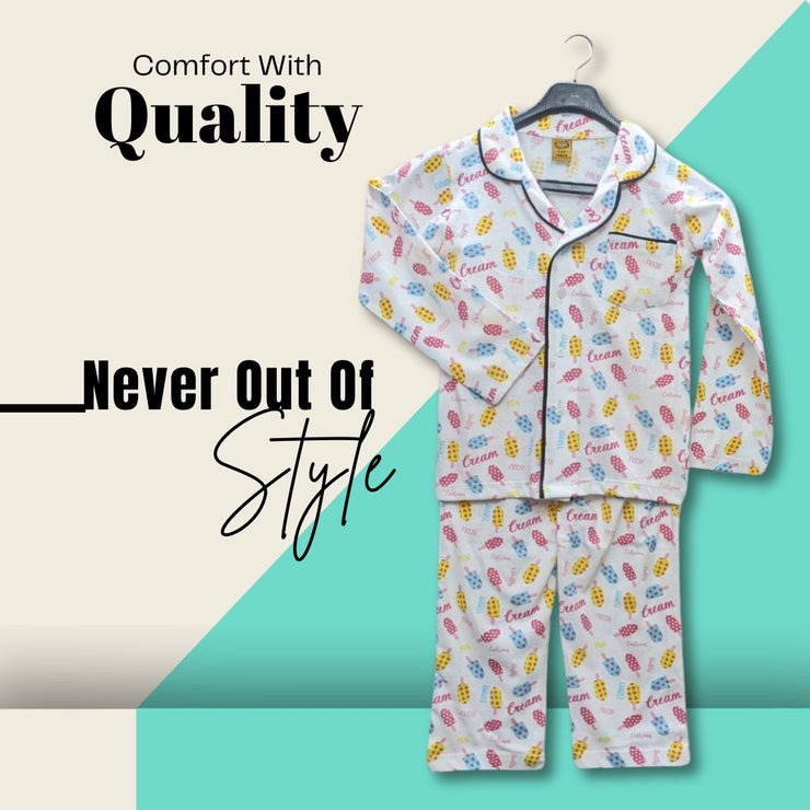 SOFT COTTON JERSEY - DIGITAL PRINTED KIDS NIGHT SUIT