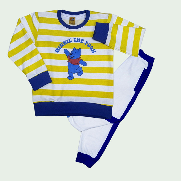 BOYS Casual STRIPPED Sweatshirt and Pants Set - WHITE/YELLOW