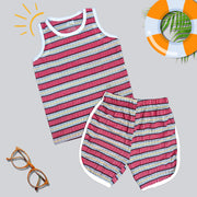 Boys Sando Suit - Red