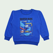 Boys Casual Drop-shoulder Sweatshirt - BLUE