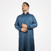 Men's Deep Blue Shalwar Kameez – Elegant & Timeless