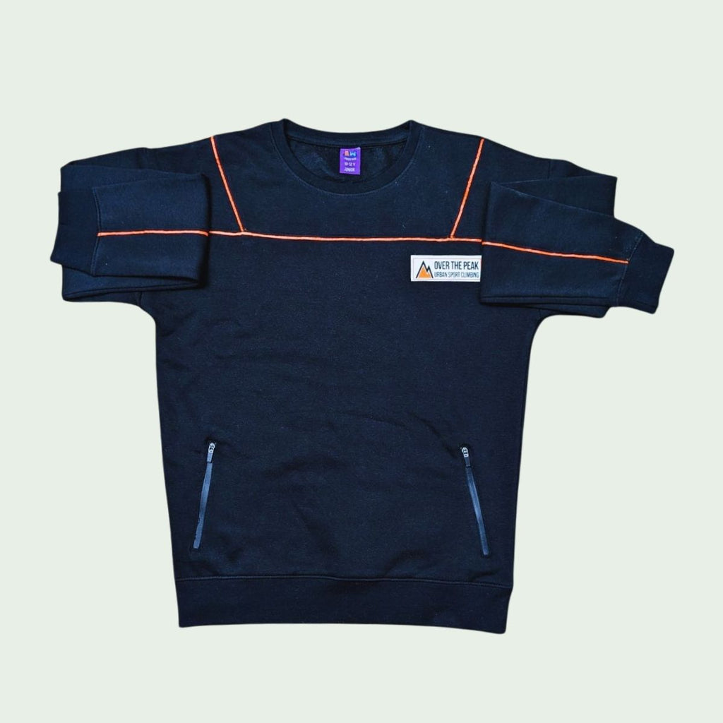 Ignite Their Style: "On The Edge" Kids' Dynamic Black Sweatshirt