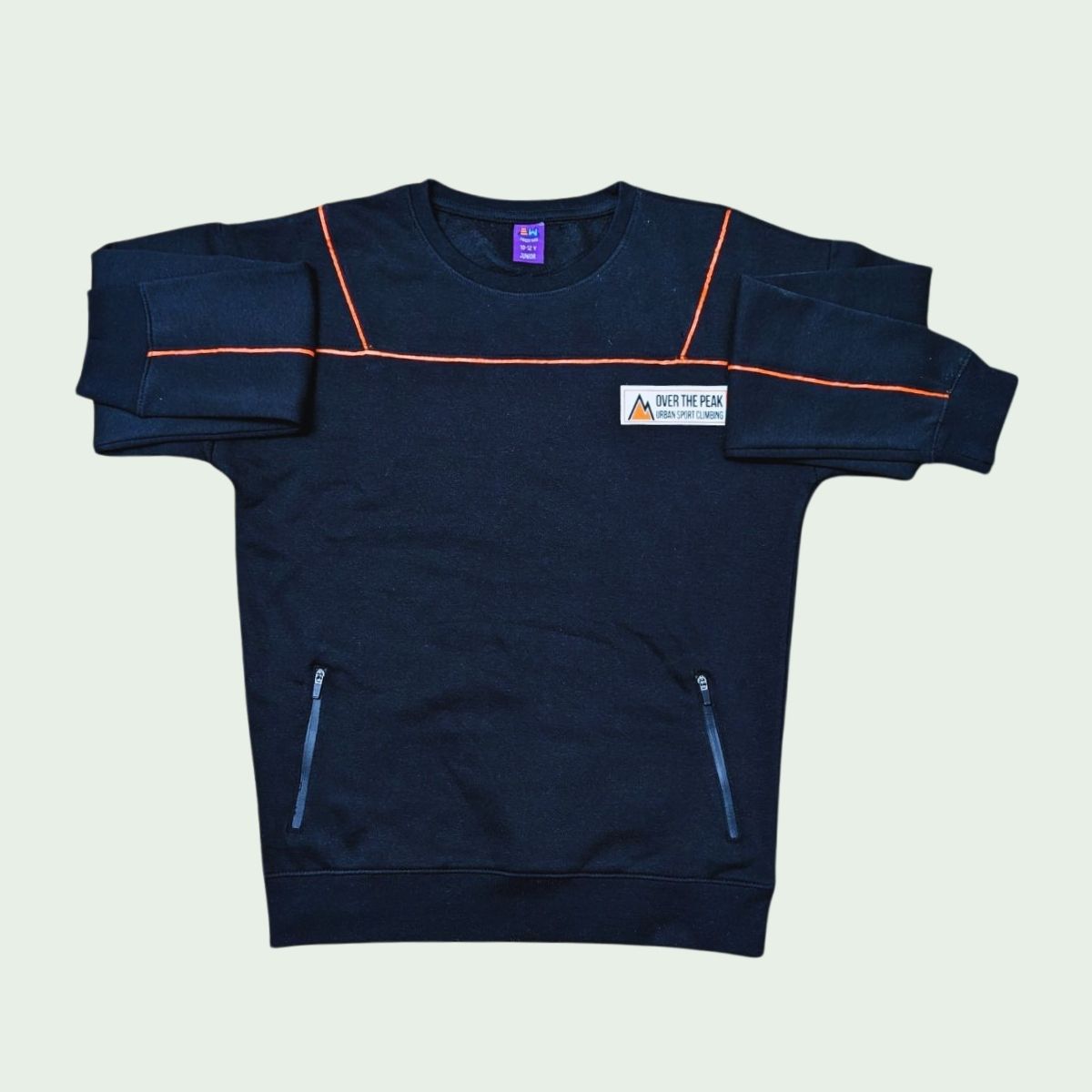 Ignite Their Style: "On The Edge" Kids' Dynamic Black Sweatshirt