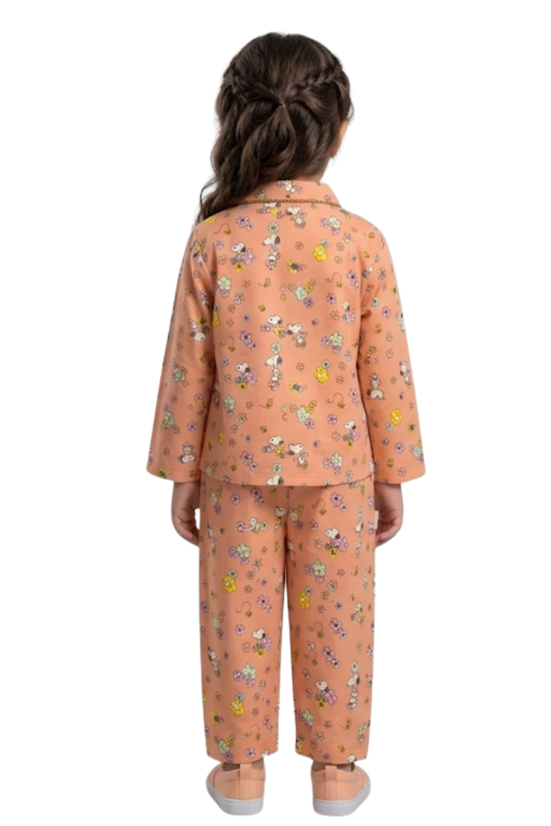 Cute Snoopy Print Kids Pajama Set â€“ Soft Cotton Nightwear