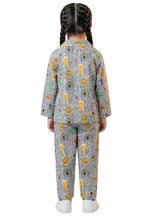 Unisex All Over Print Full Sleeves Night Suit For Kids