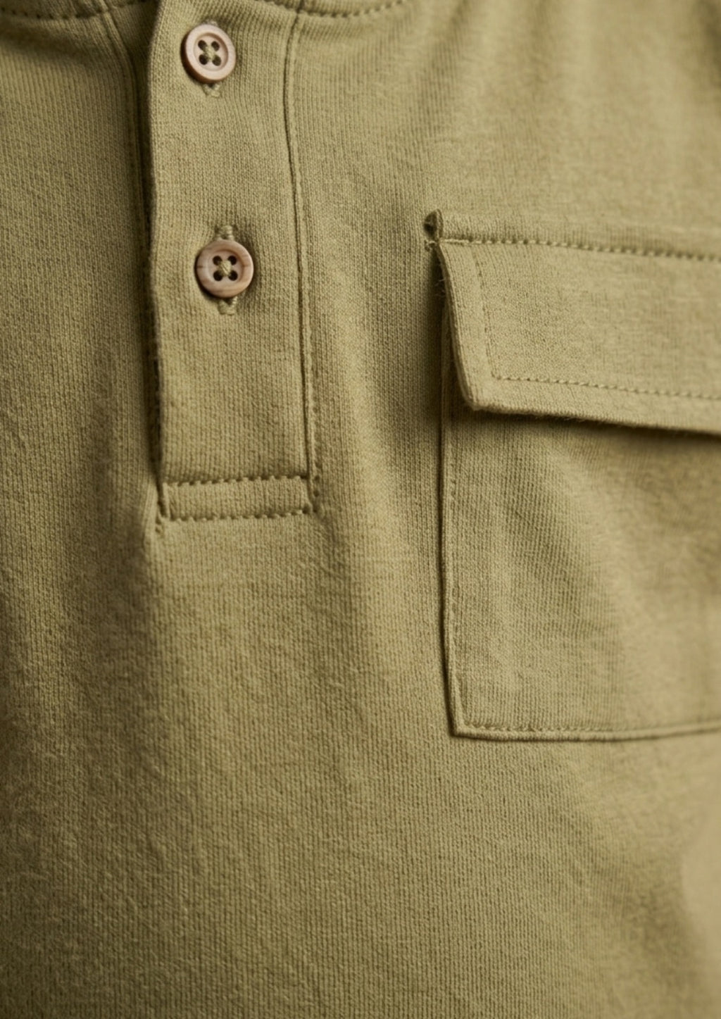 Boys' khaki Hooded Henley Tee & Shorts 2-Piece Co-ord Set