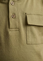 Boys' khaki Hooded Henley Tee & Shorts 2-Piece Co-ord Set