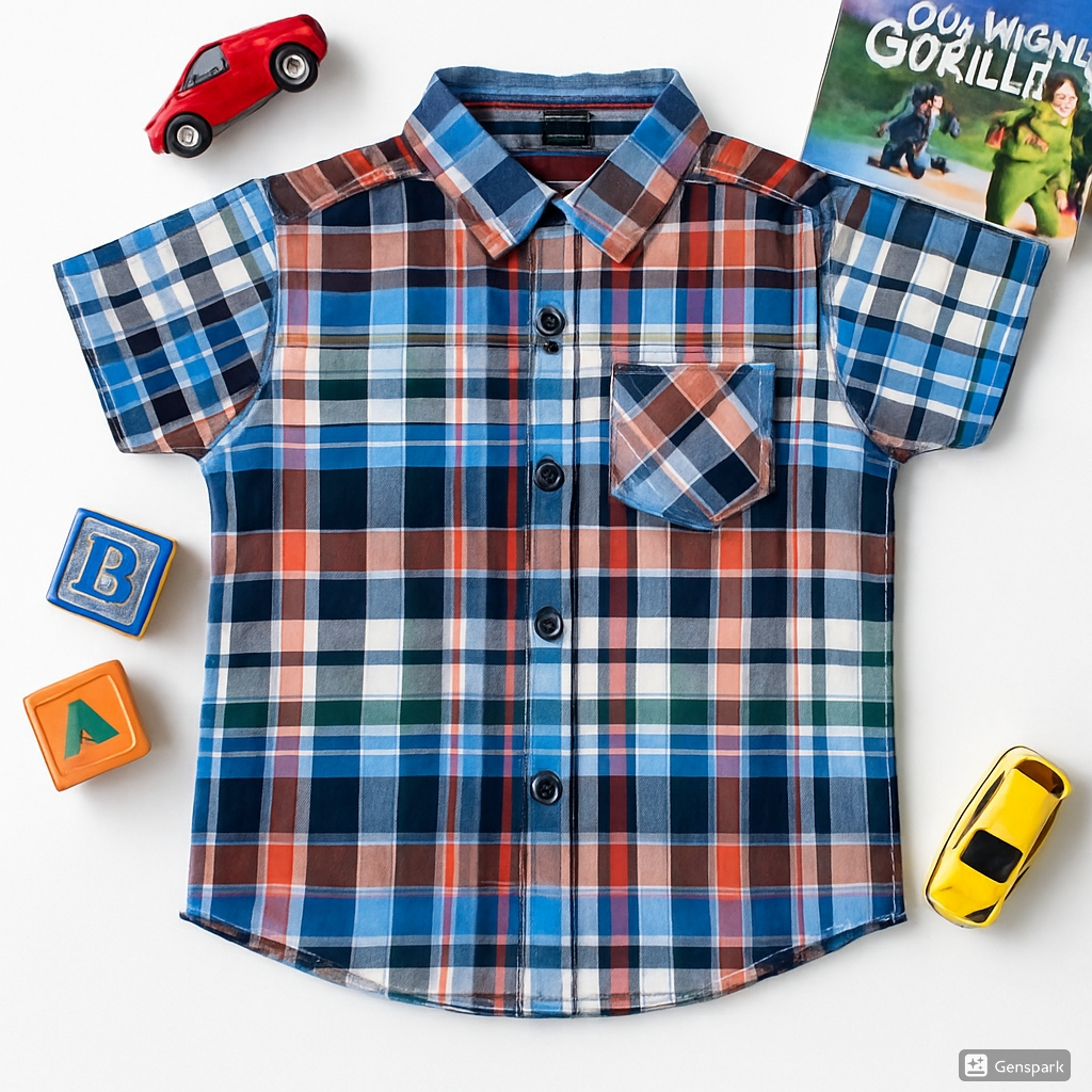 Toddler Boys Plaid Short Sleeve Shirt – Classic & Comfortable