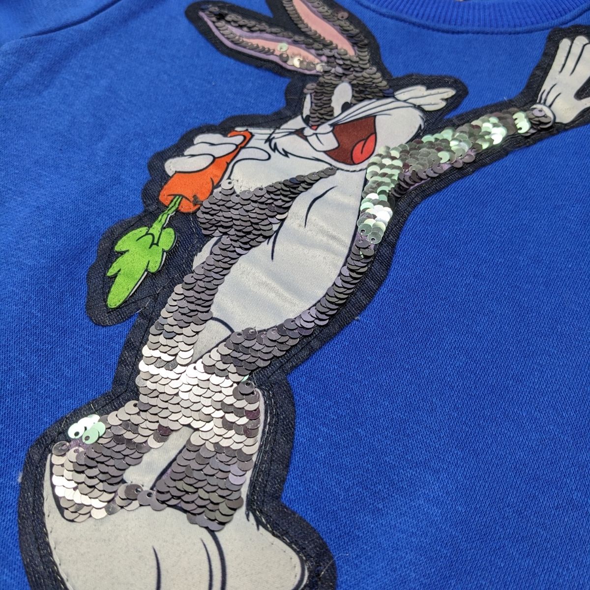 Shine Bright! Kids' Bugs Bunny Sequin Crewneck