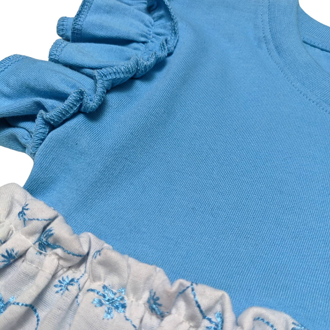 Floral Embroidered Toddler Girl Cotton Blend Summer Dress – Lightweight & Adorable