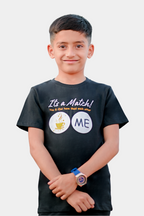 BOYS & GIRLS COTTON JERSEY PRINTED T-SHIRT BLACK