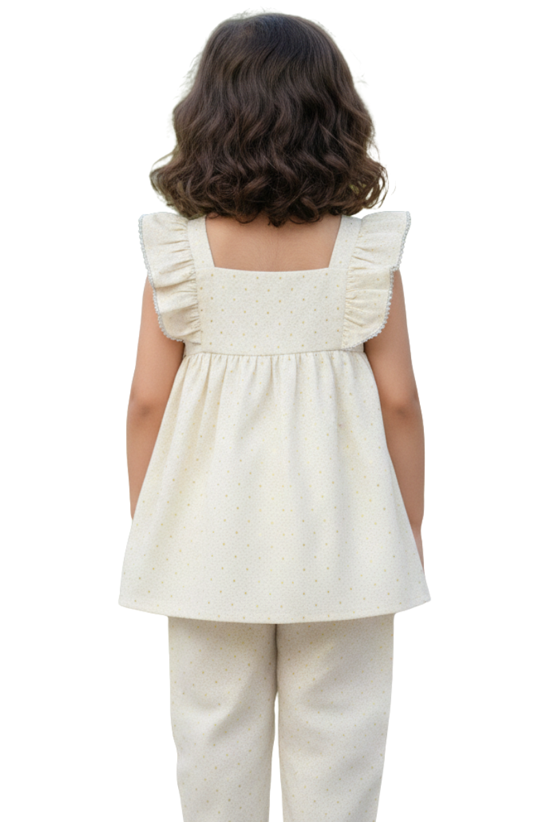 Sparkle & Sway Cream Ruffle Co-ord Set
