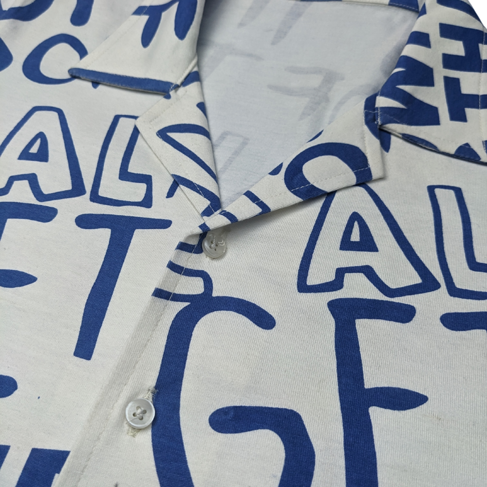 Trendy Typography Printed Boys' Summer Outfit - Blue