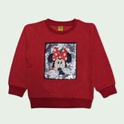 MINNIE FACE SEQUENCE SWEATSHIRT- RED