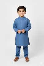 Boys' Serene Blue Kameez Shalwar Suit