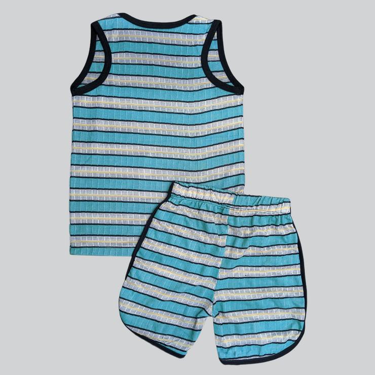 Elegant Teal Blue Girls' Frock & Trouser Set – Stylish & Comfortable Outfit