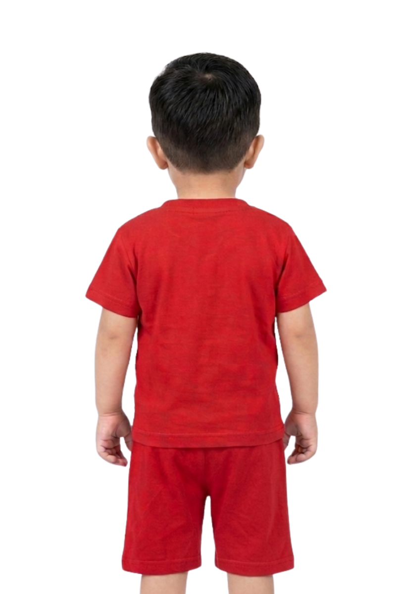 Boys' Half-Camo Red Short Set