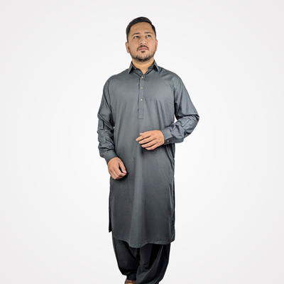 Men's Charcoal Grey Shalwar Kameez – Sleek & Sophisticated