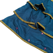 Elegant Teal Blue Girls' Frock & Trouser Set – Stylish & Comfortable Outfit